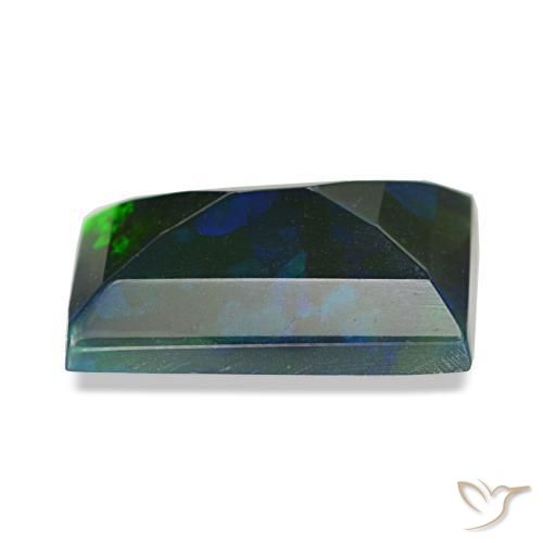 Opale noire multicolore naturelle baguette, 1,49 ct, translucide
