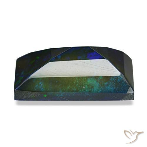 Opale noire multicolore naturelle baguette, 4,75 ct, translucide