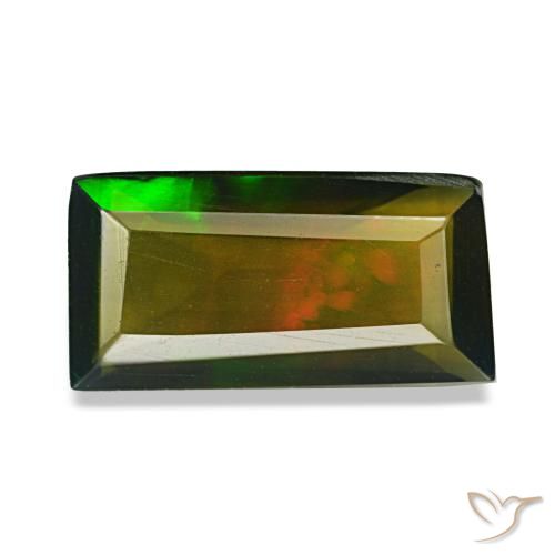 Opale noire multicolore naturelle coupe coussin, 2,13 ct, translucide