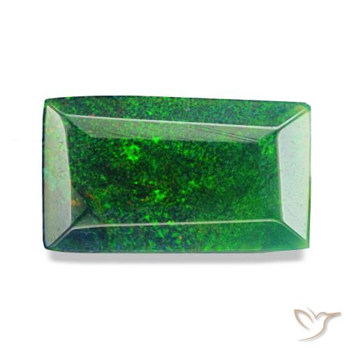 Opale noire multicolore naturelle baguette, 1,53 ct, translucide