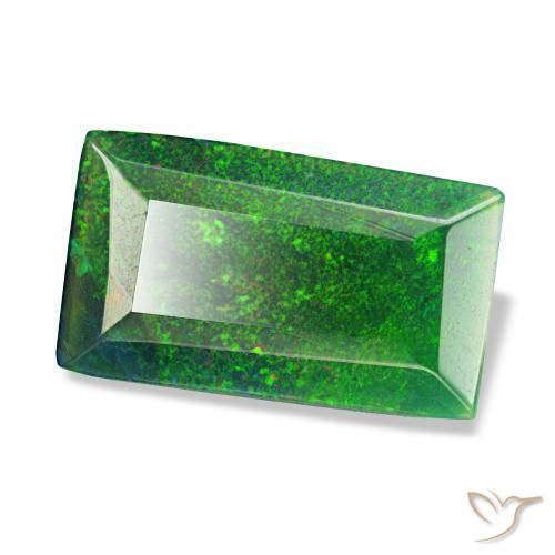 Opale noire multicolore naturelle baguette, 1,53 ct, translucide