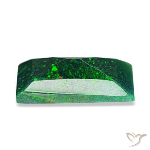 Opale noire multicolore naturelle baguette, 1,53 ct, translucide