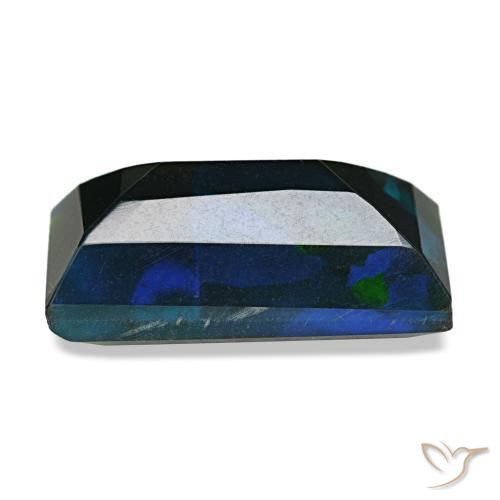 Opale noire multicolore naturelle baguette, 2,54 ct, opaque