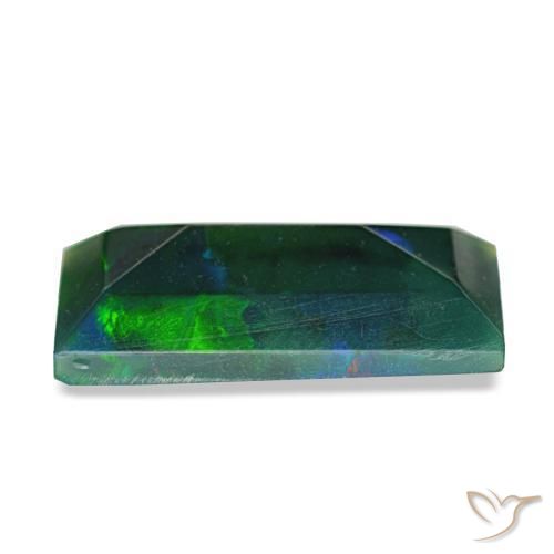 Opale noire multicolore naturelle baguette, 1,41 ct, opaque