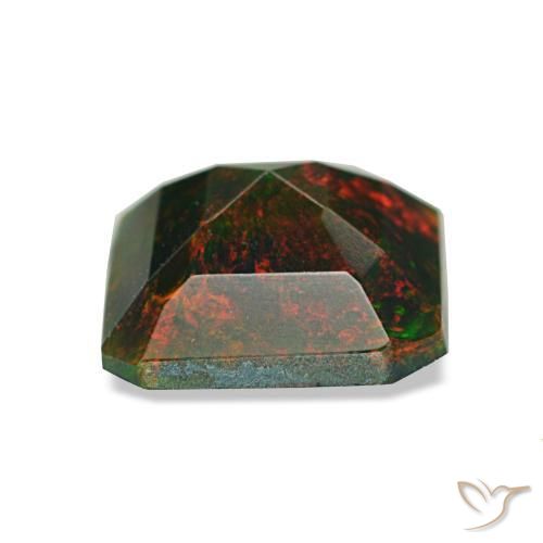 Opale noire multicolore naturelle taille émeraude, 1,04 ct, opaque