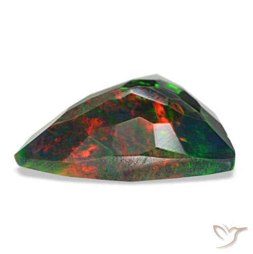 Opale noire multicolore naturelle trillion, 1,53 ct, opaque