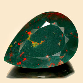 Héliotrope vert naturelle en forme de poire, 17,50 ct, opaque
