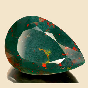 Héliotrope vert naturelle en forme de poire, 17,50 ct, opaque