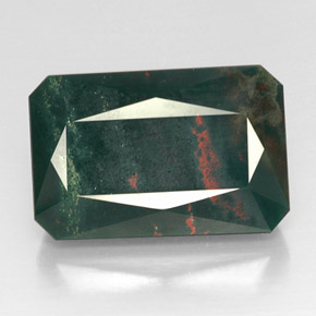 Héliotrope vert naturelle taille émeraude, 24,79 ct, opaque