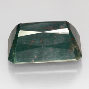 Héliotrope vert naturelle taille émeraude, 24,79 ct, opaque