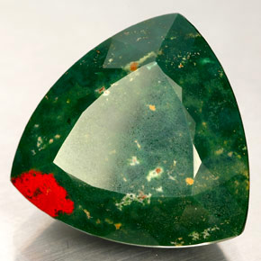 Héliotrope vert naturelle trillion, 12,83 ct, opaque