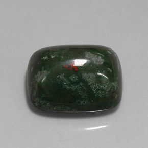 Héliotrope vert naturelle coupe coussin, 18,96 ct, opaque