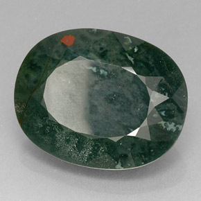 Héliotrope vert naturelle coupe ovale, 16,97 ct, opaque