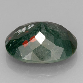 Héliotrope vert naturelle coupe ovale, 16,97 ct, opaque