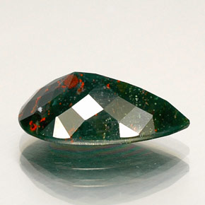 Pierre de sang Vert Tacheté naturelle En forme de poire, 9.31 ct, Opaque