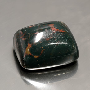 Héliotrope vert naturelle coupe coussin, 26,05 ct, opaque