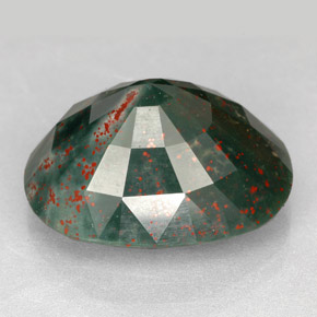 Pierre de sang Vert Tacheté naturelle Coupe ovale, 14.47 ct, Opaque