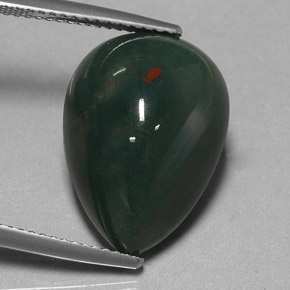 Héliotrope vert naturelle en forme de poire, 11,41 ct, opaque