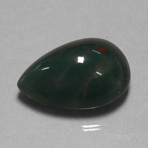 Héliotrope vert naturelle en forme de poire, 11,41 ct, opaque