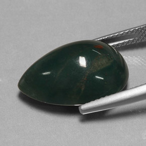 Héliotrope vert naturelle en forme de poire, 11,41 ct, opaque