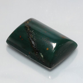 Héliotrope vert naturelle baguette, 17,26 ct, opaque