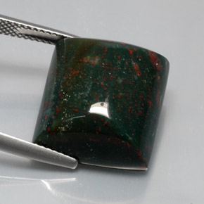 Héliotrope vert naturelle baguette, 18,65 ct, opaque