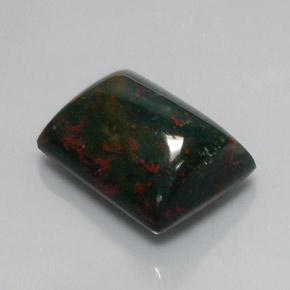 Pierre de sang Vert Tacheté naturelle Baquette, 10.50 ct, Opaque