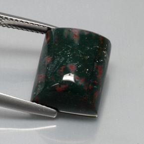 Héliotrope vert naturelle baguette, 10,72 ct, opaque