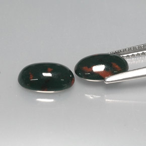 Achetez naturel ct Vert Tacheté Pierre de sang gems, Coupe ovale, En provenance Madagascar chez GemSelect. En stock, livraison internationale!