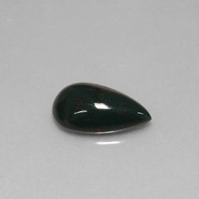 Héliotrope vert naturelle en forme de poire, 1,66 ct, opaque
