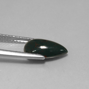 Héliotrope vert naturelle en forme de poire, 1,66 ct, opaque