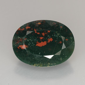 Héliotrope vert naturelle coupe ovale, 19,37 ct, opaque