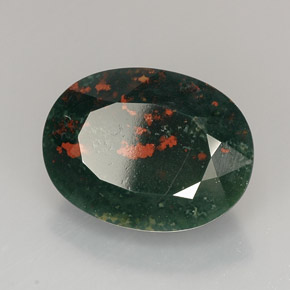 Héliotrope vert naturelle coupe ovale, 19,37 ct, opaque