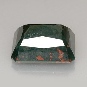 Pierre de sang Vert Tacheté naturelle Taille émeraude, 32.42 ct, Opaque