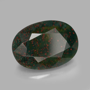Pierre de sang Vert Tacheté naturelle Coupe ovale, 6.11 ct, Opaque
