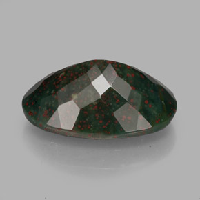 Pierre de sang Vert Tacheté naturelle Coupe ovale, 6.11 ct, Opaque