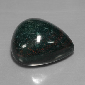 Pierre de sang Vert Tacheté naturelle En forme de poire, 46.24 ct, Opaque