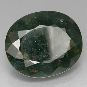 Héliotrope vert naturelle coupe ovale, 24,04 ct, opaque
