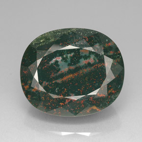 Héliotrope vert naturelle coupe ovale, 76,20 ct, opaque