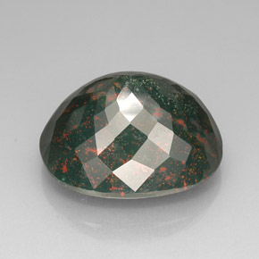 Héliotrope vert naturelle coupe ovale, 76,20 ct, opaque