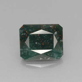 Héliotrope vert naturelle taille émeraude, 8,62 ct, opaque