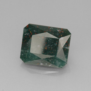 Héliotrope vert naturelle taille émeraude, 8,62 ct, opaque