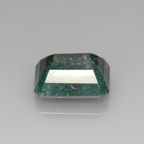 Héliotrope vert naturelle taille émeraude, 8,62 ct, opaque