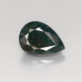 Héliotrope vert naturelle en forme de poire, 6,96 ct, opaque