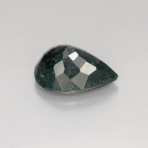 Héliotrope vert naturelle en forme de poire, 6,96 ct, opaque