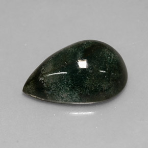 Héliotrope vert naturelle en forme de poire, 2,71 ct, opaque