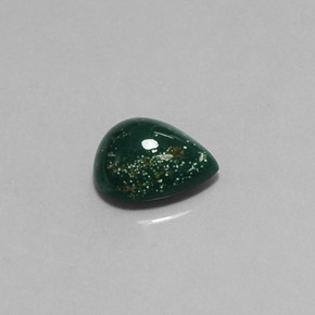 Héliotrope vert naturelle en forme de poire, 2,88 ct, opaque