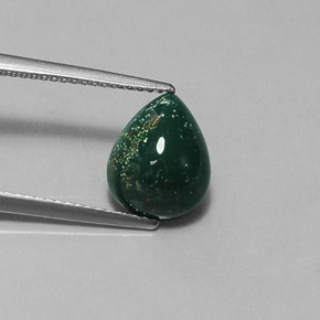 Héliotrope vert naturelle en forme de poire, 2,88 ct, opaque