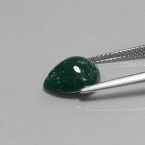 Héliotrope vert naturelle en forme de poire, 2,88 ct, opaque