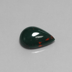 Héliotrope vert naturelle en forme de poire, 6,05 ct, opaque